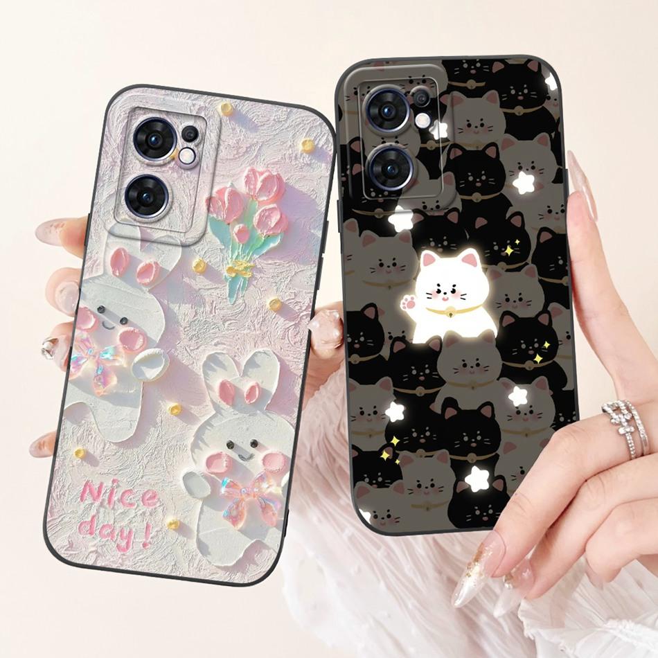 For OPPO Reno7 5G Elegant Sunflower Tulip Printed Phone Case For Oppo Reno 7 5G CPH2371 Soft Silicone Shockproof Cases