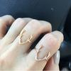 Europe, America, Minimalist Joint Ring, Alloy Smooth Antler Couple Ring, Simple Ring Bright