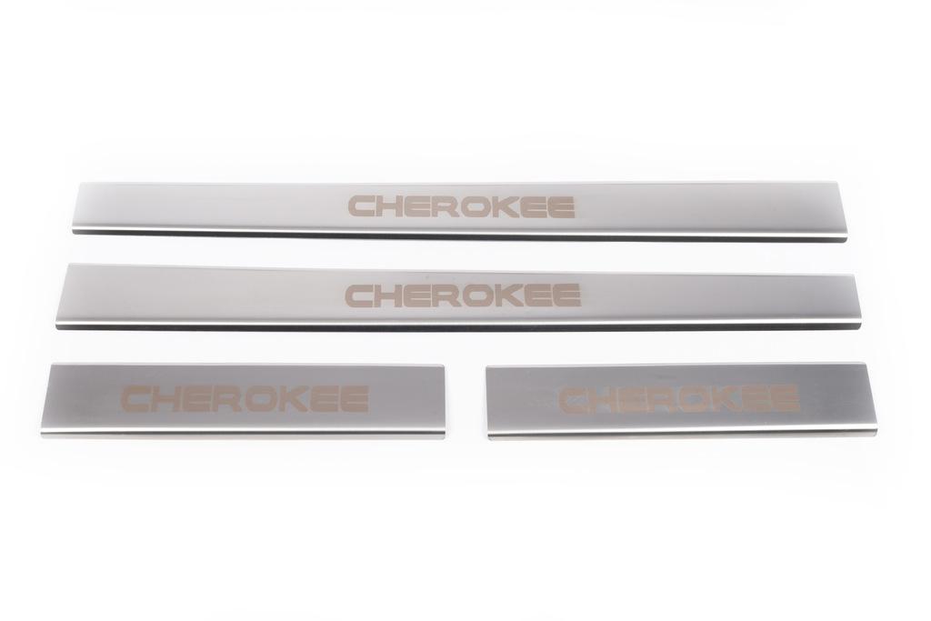 Door Sills Carmos V1 (4 Pcs, Stainless Steel) for Jeep Cherokee/Liberty 2007-2013