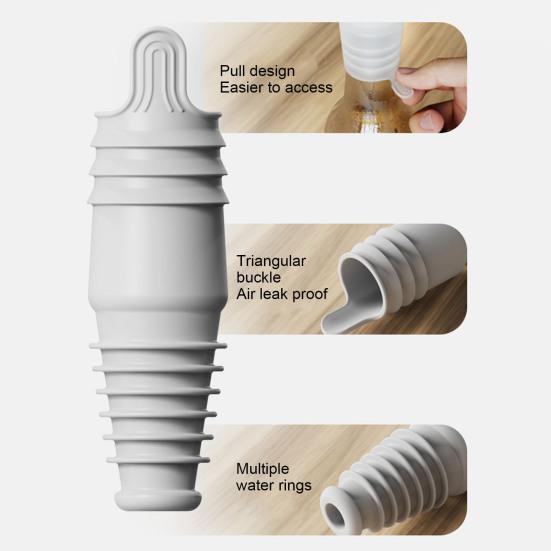 Silikon Weinstopfen Wiederverwendbarer Weinflaschenverschluss Auslaufsicher Luftdichter Verschluss für Wein Champagner Whiskey Bierflaschen Lebensmittelechtes Silikon Weinkorken