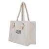 Shopper style canvas tote bag Logo tote bag with sticker A4 size available [Jada]