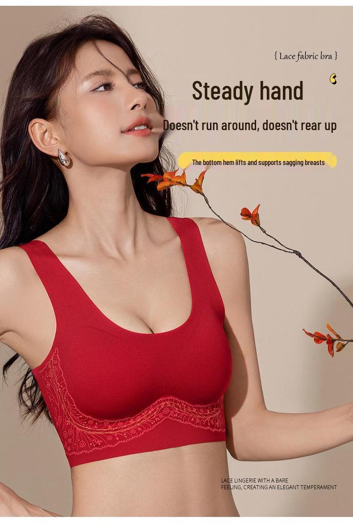 Seamless Back-Support Lift Bra with Wide Straps and Integrated Wireless Cups