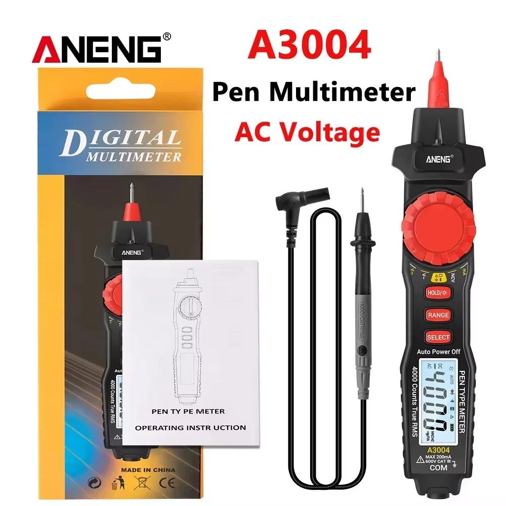 New ANENG A3004 Digital Multimeter Pen 4000 Counts AC/DC Current Meter Electric Handheld Tester Voltage Resistance Profesional Tools Digital Display