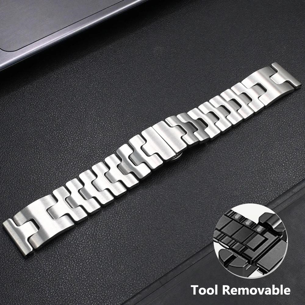 

22mm Satine Grand H Band for Huawei Watch GT3 Pro 46mm gt4 Luxury Stainless Steel Link Bracelet For Amazfit Balance GTR 47 Strap for Amazfit GTR 47mm