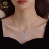 Qianjian RTS 925 Sterling Silver Moissanite Necklace Pendant Classic Six Claws 2ct VVS Moissanite Pendant Necklace for Ladies