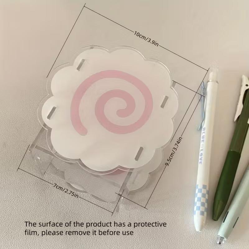 Acrylic Fish Cake Pen Holder Cute Cloud-Shaped Pen Holder Large-Capacity Desktop Stationery Pen Storage Box Spiral Design