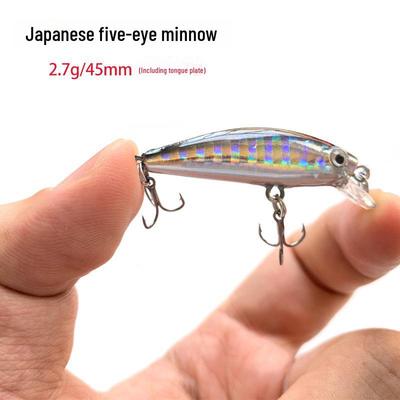 Esca Minnow Giapponese Affondante Micro, 45mm 2.7g, per Pesci con Bocca ad Uncinetto e Bocca di Cavallo