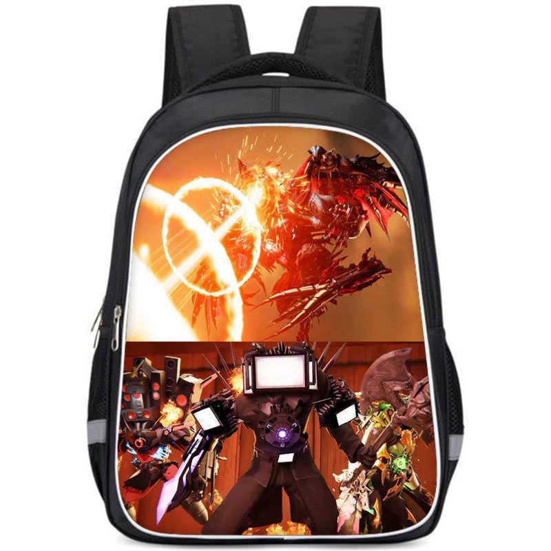 Cartoon Anime Themed Large Capacity Double Layer Backpack For Boys In Oxford Fabric