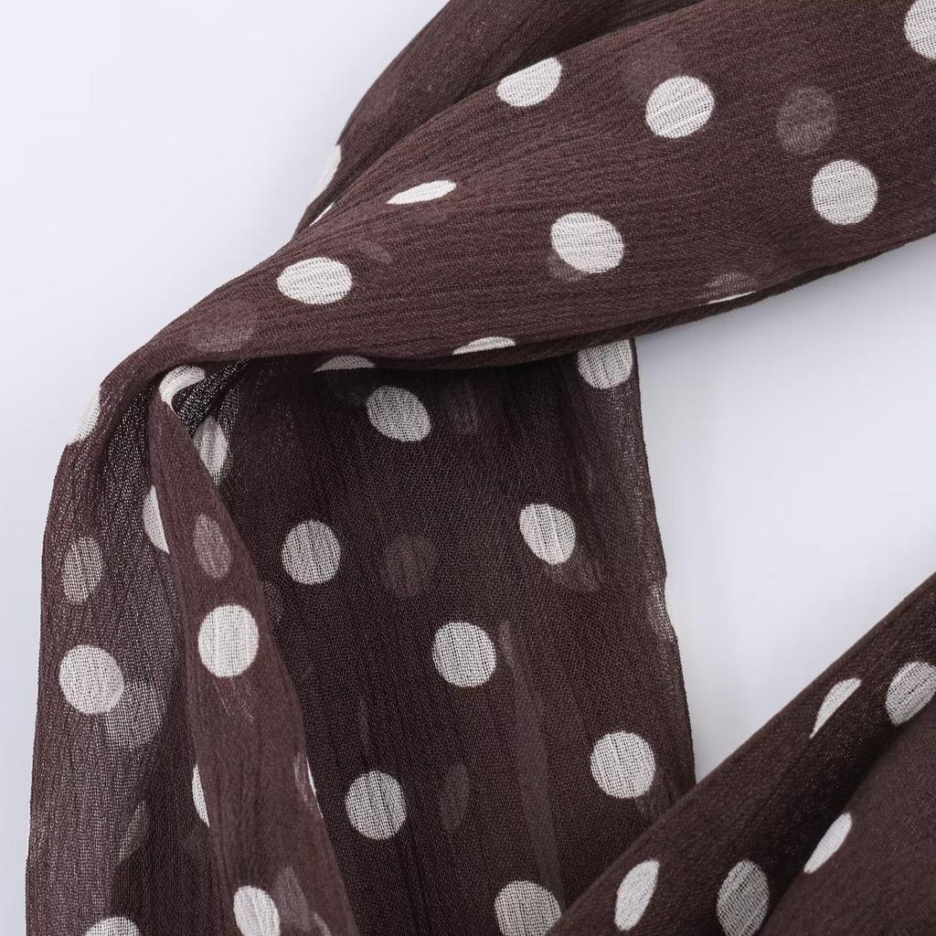 European Spring Polka Dot Halter Neck Top for Women