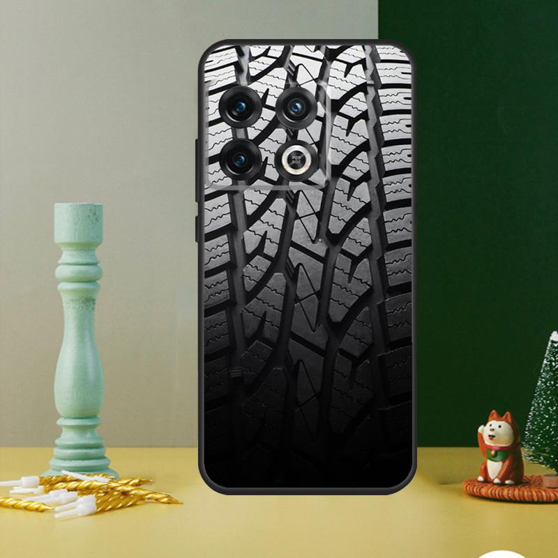 

Black Tyre Track Texture Print Phone Case For OnePlus 13 13R 12 12R 11 9 10 Pro 8T 9RT 10T 10R Nord 4 CE 2 3 Lite N20 N30 OnePlus 13R