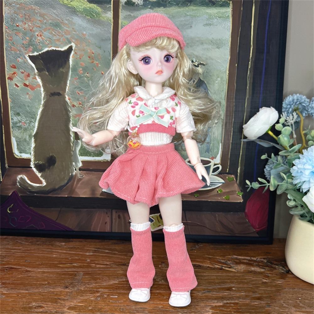 1 Set Attractive Eyes Dress Up BJD Dolls Long Hair Makeup Ball Joint Doll  Babies