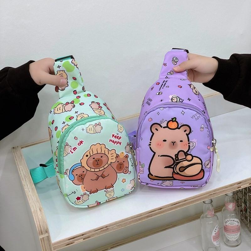 Printed Children Capybara Diagonal Package Polychrome Casual Outdoor Bag Chest
