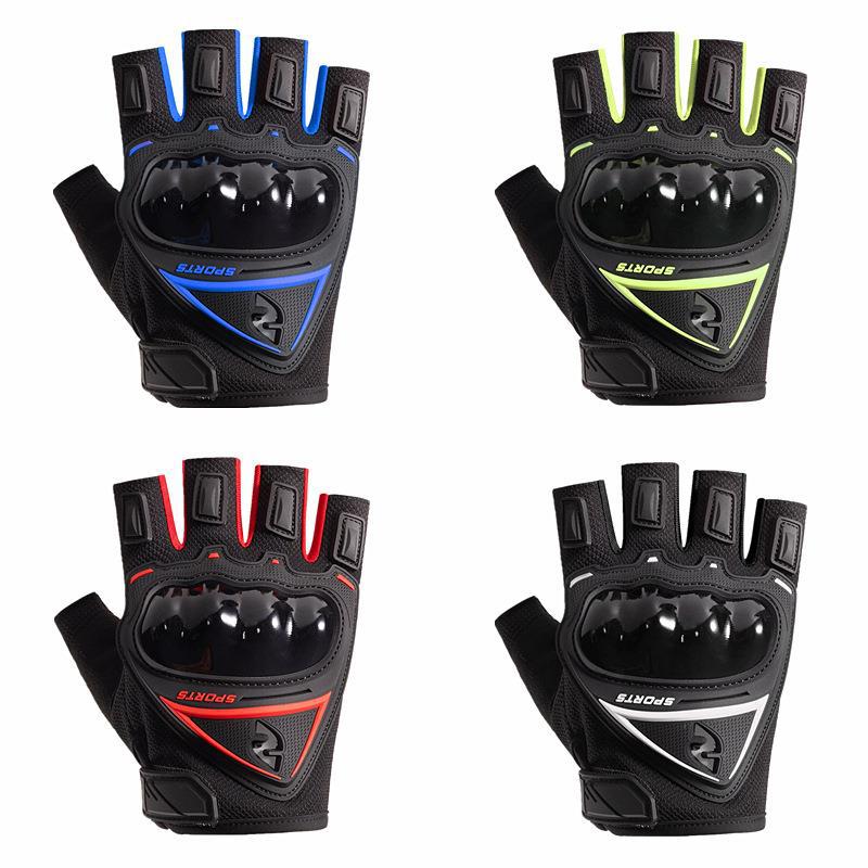 Motorcycle Riding Gloves for Men and Women Anti Collision Shell Fighting Hard Shell Outdoor Sports Non Slip Half Finger Gloves