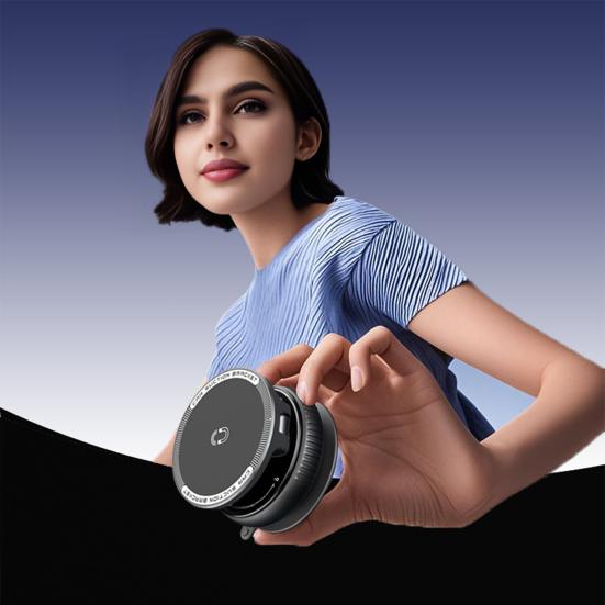 Magnetic Car Phone Holder Black Vacuum Suction Mount 360 Degrees Rotatable & Strong