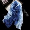 Gradient Color Cut Flowers Scarf Thin Beach Shawl Wrap Elegant Sunscreen Scarf