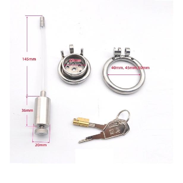 2022 Sissy Screw Lock Bondage Negative Chastity Device Metal Cock Cage With Silicone Catheter Gay Slave BDSM Adults Sex