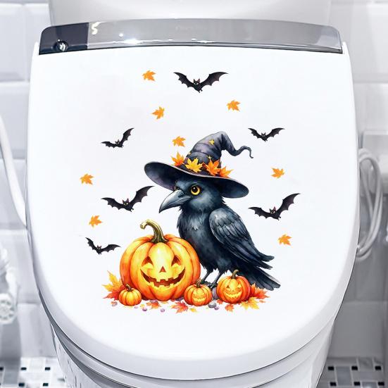 Halloween Toilet Decals Cute In Suit Cartoon Bat