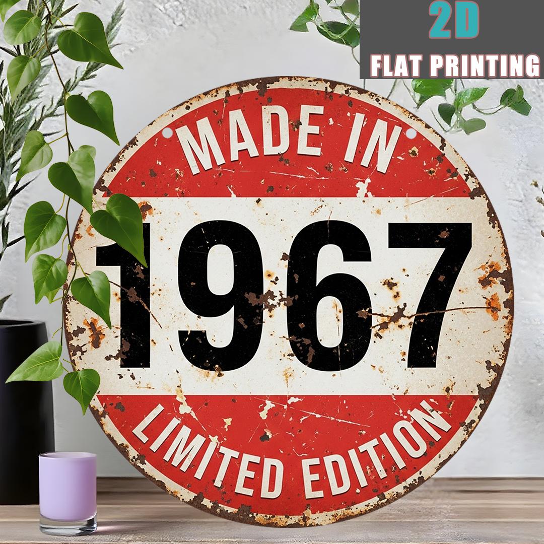 

D Flat pc Vintage Limited Edition Metal Sign x Inch Aluminum Wall Decor with Red White Striped Background Black T 20x20cm(8x8inch)