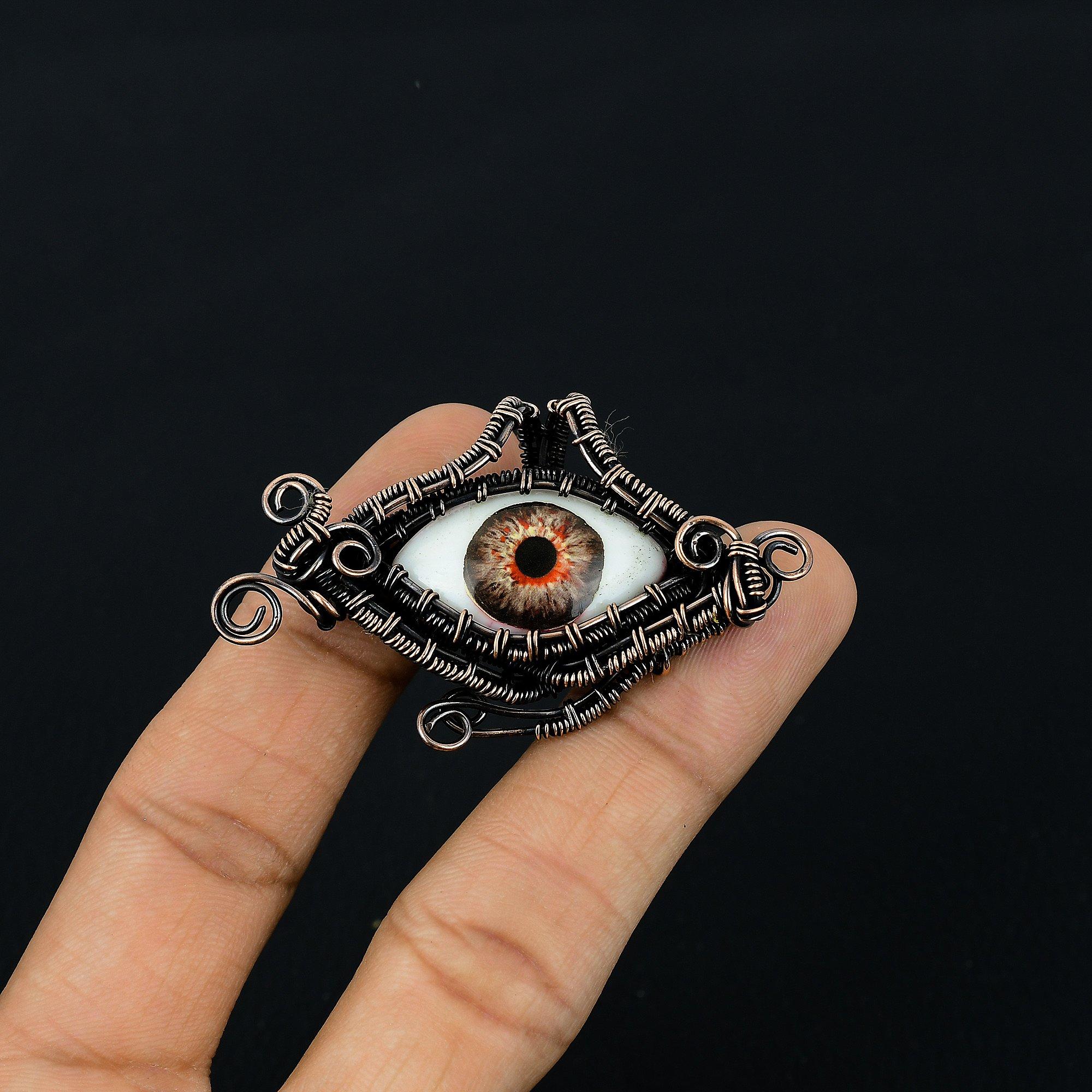 

Подвеска «Сглаз», Ювелирное изделие из драгоценного камня, обернутое медной проволокой 999 пробы, Подвеска ручной работы, На День матери