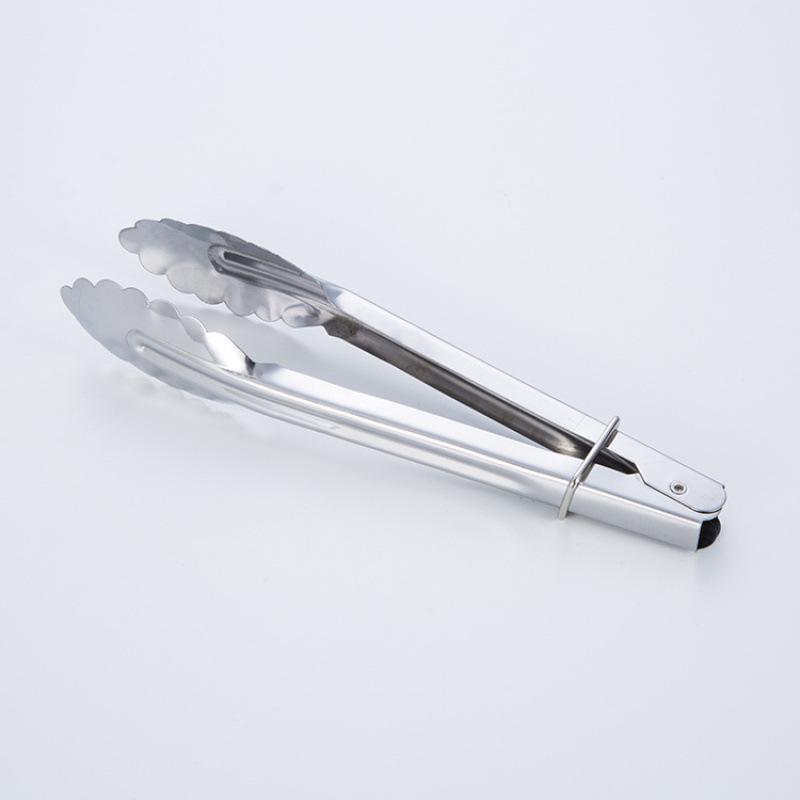 Thickened Stainless Steel Anti-scalding Bread & Barbecue Tongs with Plum Blossom Design