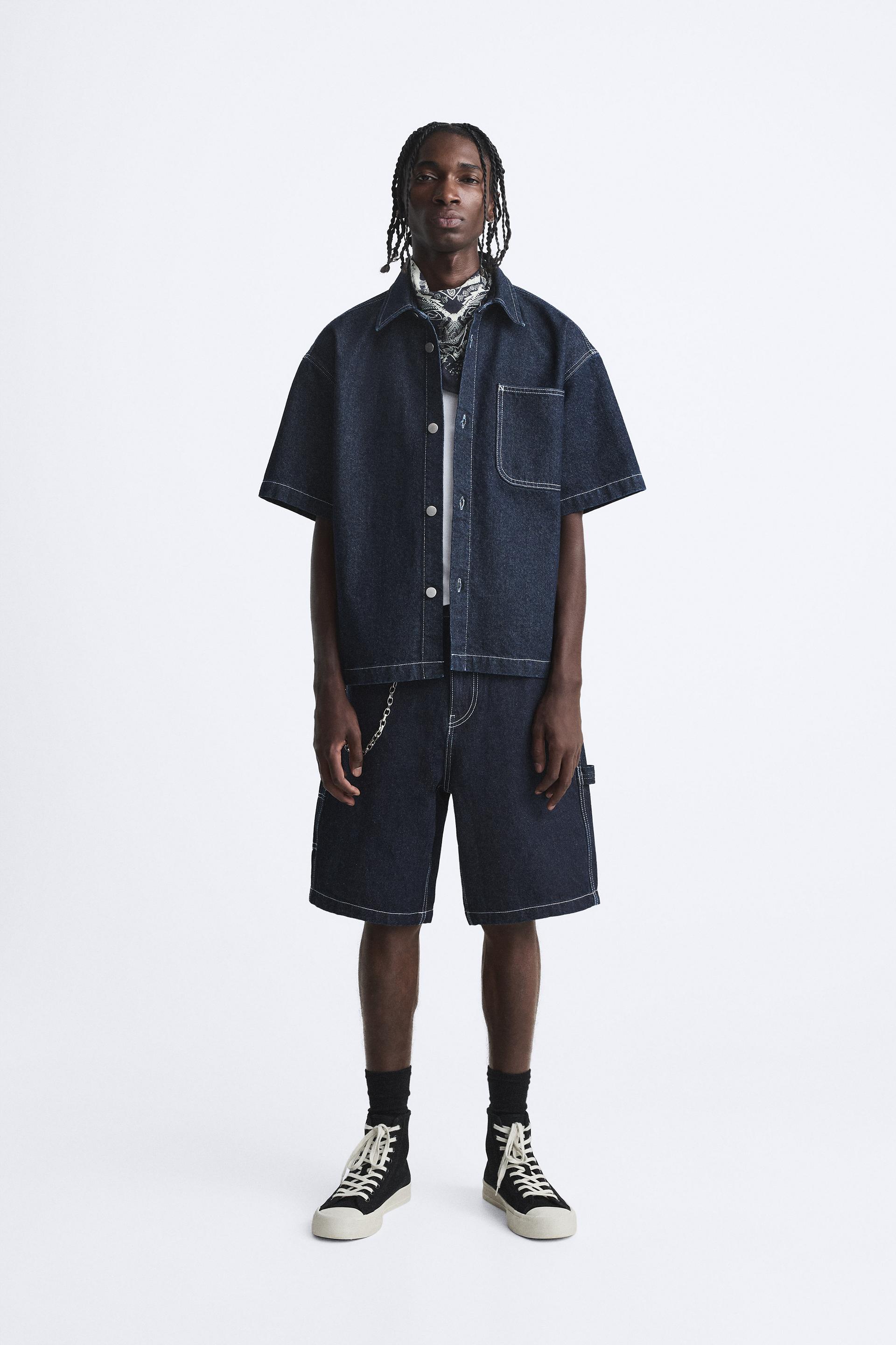 

ДЖИНСОВАЯ РУБАШКА С ОТСТРОЧКОЙ