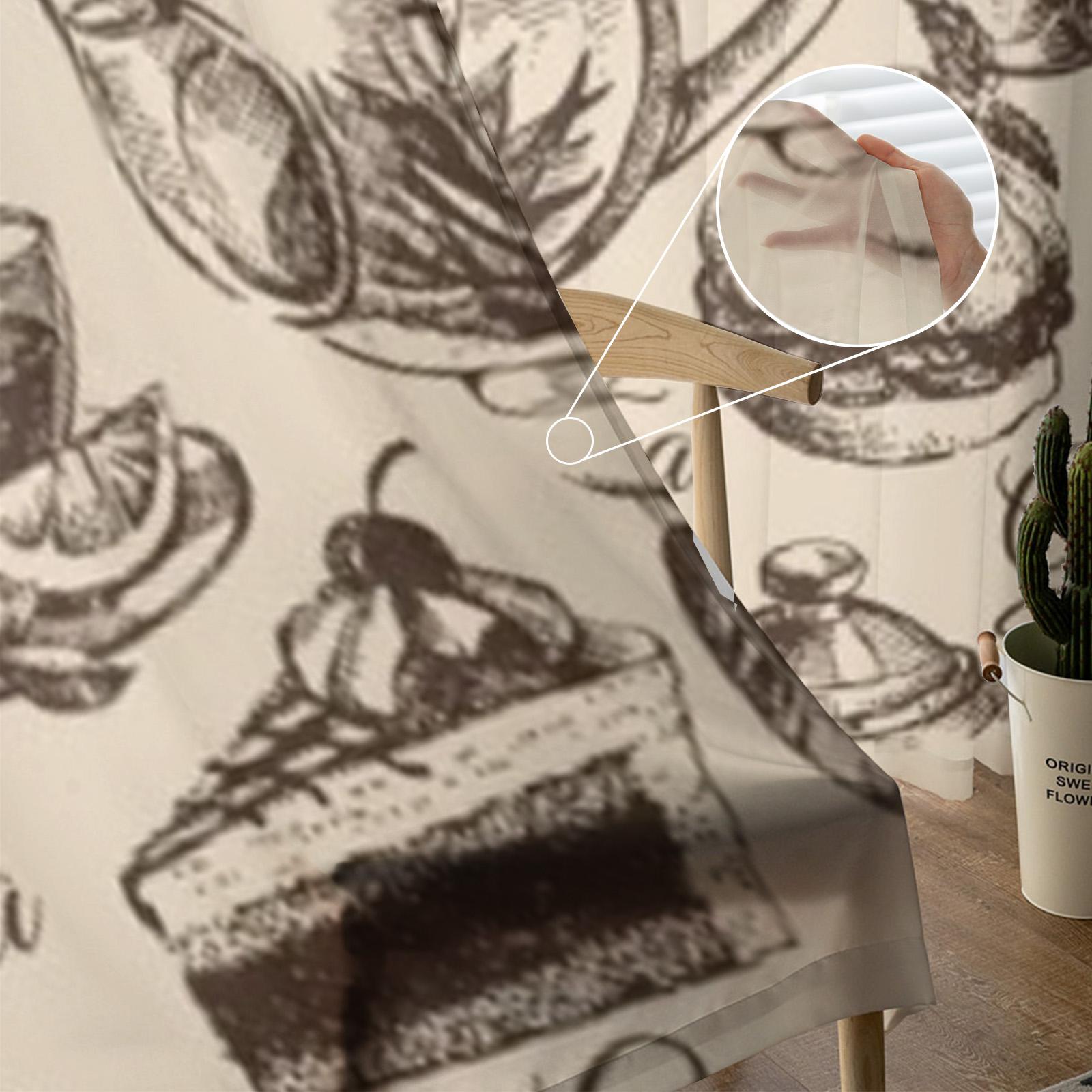 Чай и пирожные Роскошные шифоновые прозрачные шторы для гостиной — фото 5