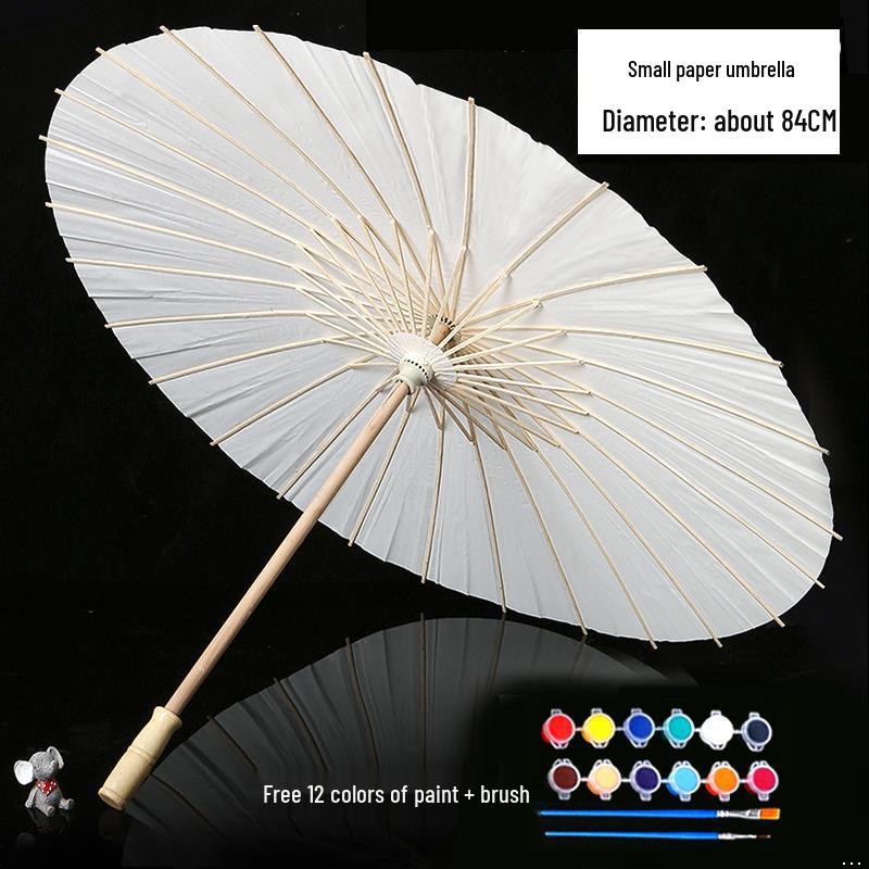 Handmade Children's Oil Paper Umbrella - Chinese Intangible Cultural Heritage, Small Flower Pattern, Ancient Style, Graffiti Material