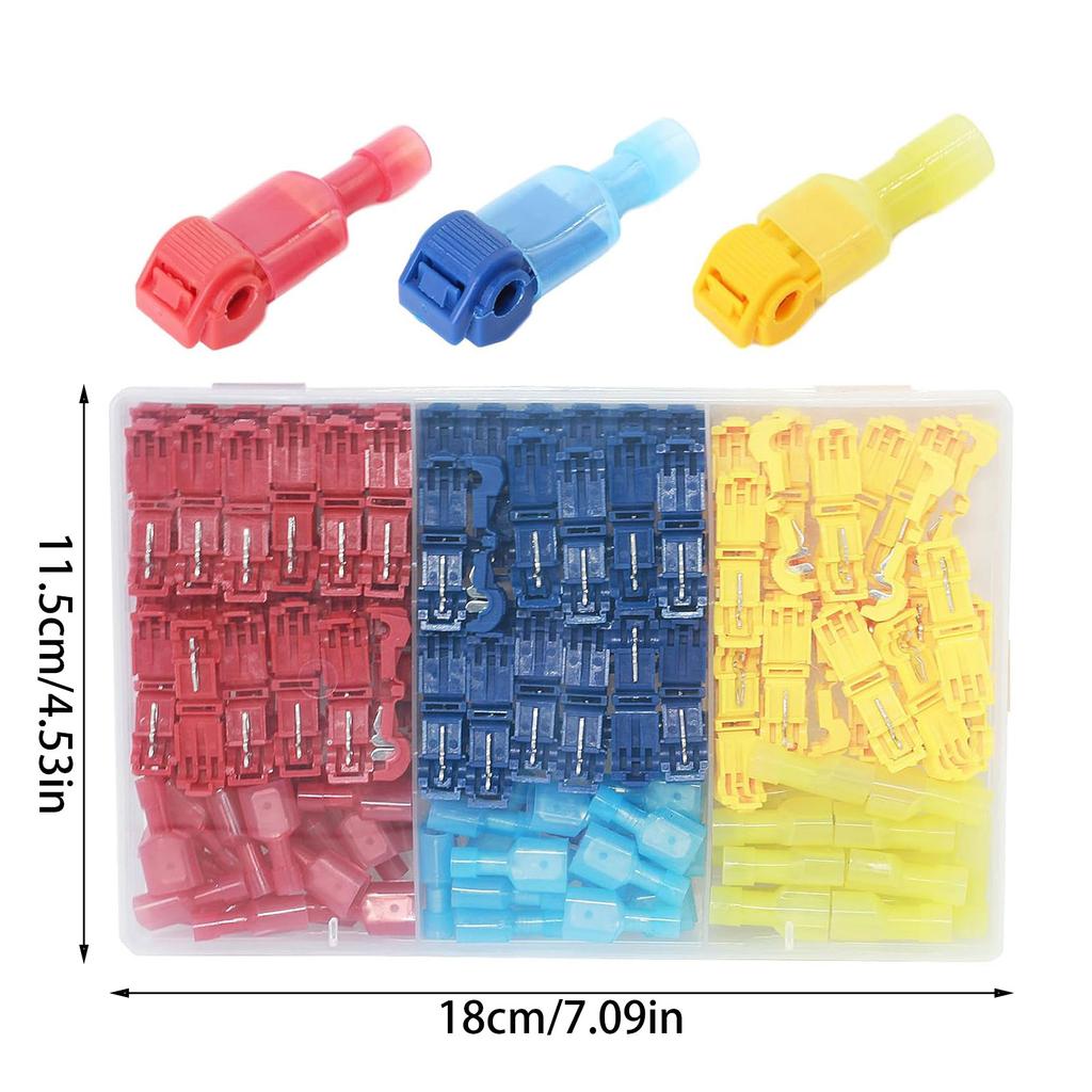 144Pcs T Tap Wire Connectors Quick Splice Wire Terminals Self-Stripping Quick Splice Electrical Wire Terminals Enduring