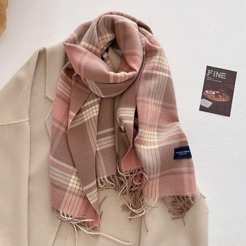 Autumn and winter new versatile scarf women's thickened woven thick beard fringed warm scarf imitation cashmere shawl