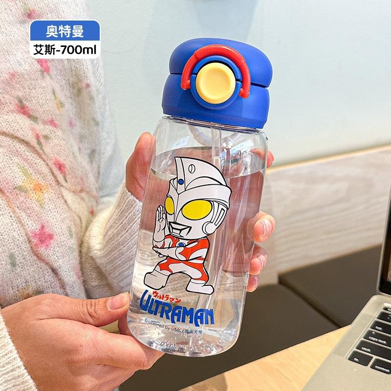 Water Bottle Ultraman Children's Water Cup New Large-capacity Cup Plastic Cup Cartoon Cup Children's 61 Student Cup