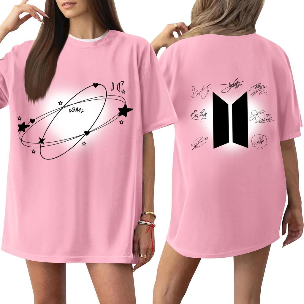 Hot Sale Korean KPOP BTS Letter Same Style Graphic Print T-Shirt Streetwear Fashion Summer New Tee Clothes Oversized Men Women Kpop Star T Shirt