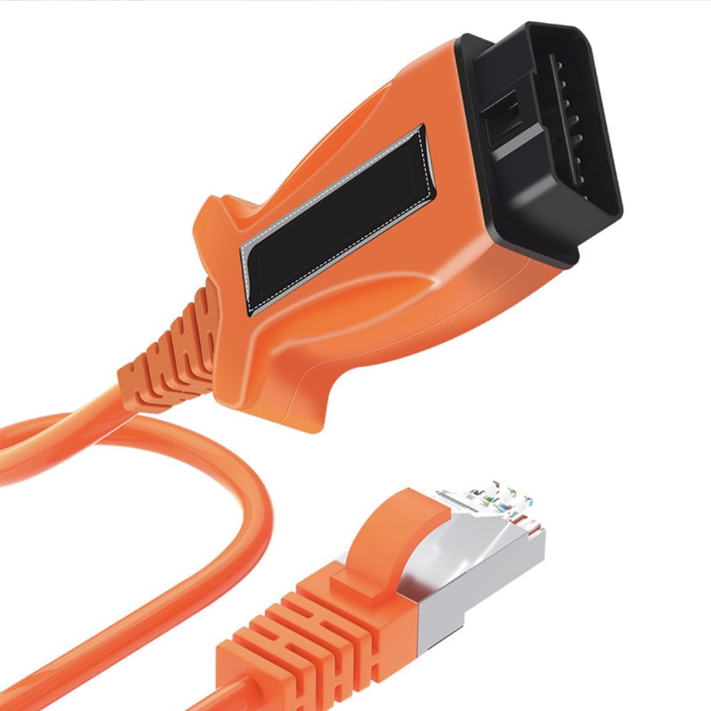 

JDTech CAT6A Ethernet ENET Cable for Supports xHP Flash and Other Apps (Orange) BMW/MINI - RJ45-OBD2 Connection, E-SYS, BimmerCode, Tool,