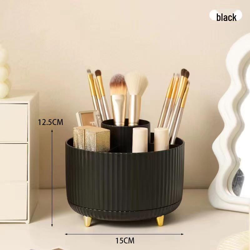 Rotating Plastic Pen Holder & Cosmetic Organizer - Luxurious Desktop & Tabletop Storage Solution