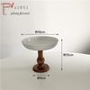 Ins French Retro Solid Wood Splicing Ceramic Goblet Coffee Cup Tray Tableware Home Decoration Photo Props