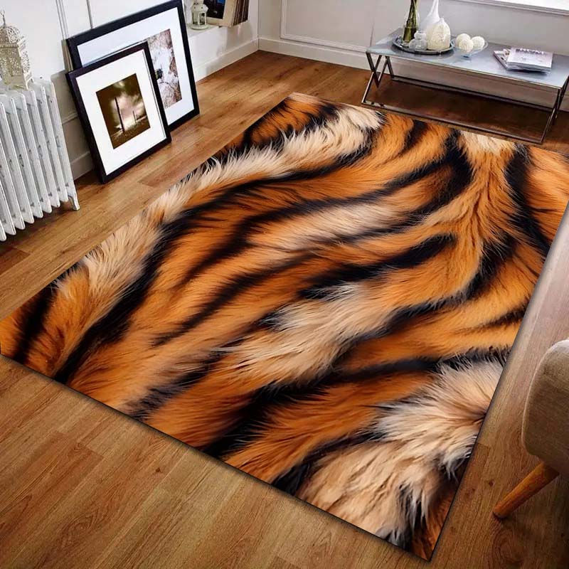 Tiger Skin Texture Printing Carpet for Bedroom Living Room Bedside Sofa Floor Mat Modern Home Decor Area Rug Large Size