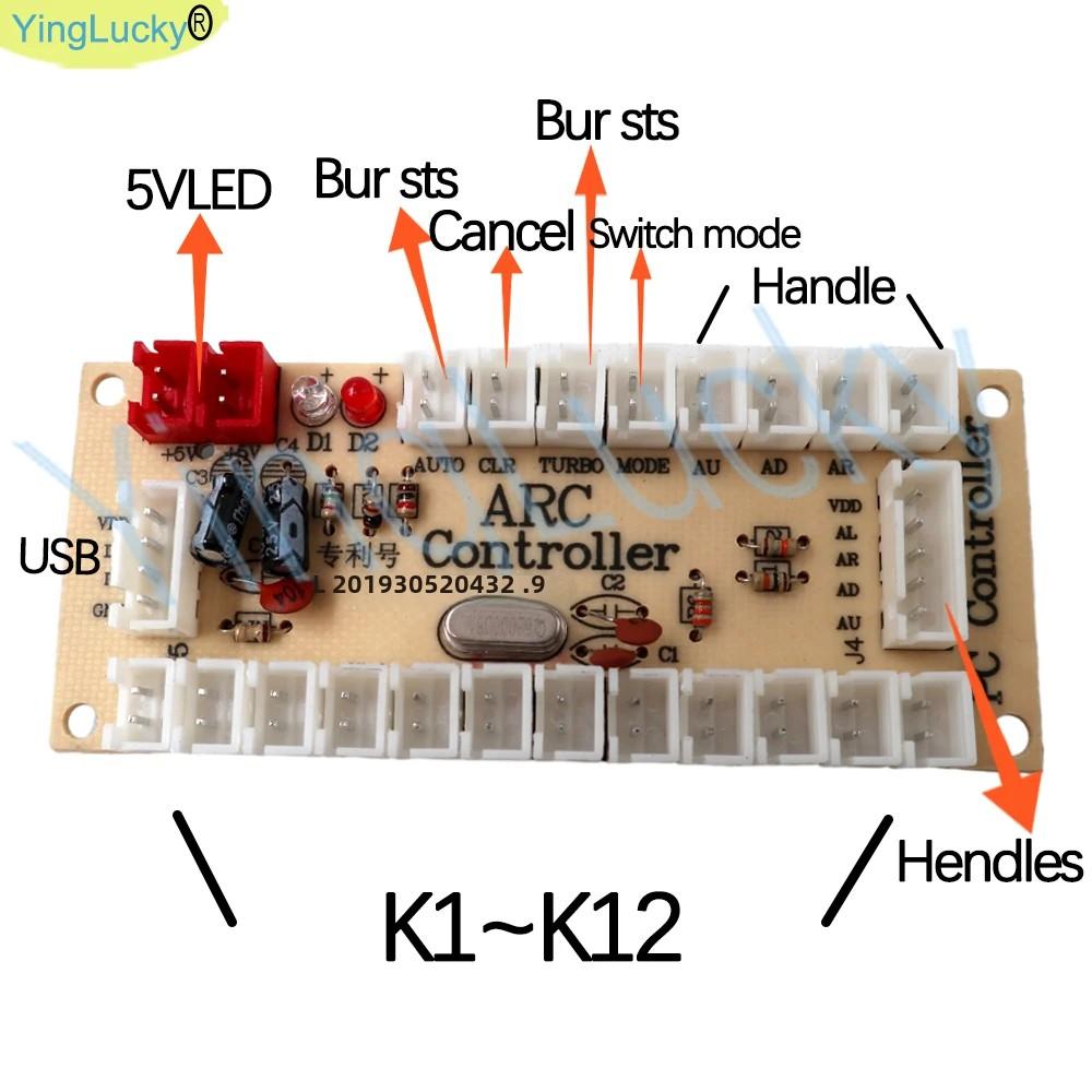 Arcade 2 Player Zero Delay Kit Mando Arcade Usb Encoder To Pc Rasberry Pi SANWA Push Button Joystick Usb Arcade Cabinet