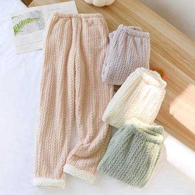 2026 Herbst/Winter Neue Damen Schlafhose mit Samt und Verdickter Flanellhose für Warme Haus-Schlafhose Damen