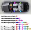 LED-Auto-Innenraum-Umgebungsstreifenlichter, RGB-Faseroptik-Atmosphären-Neon-Beleuchtungsset mit APP-Fernbedienung, Auto-Dekorationslampen