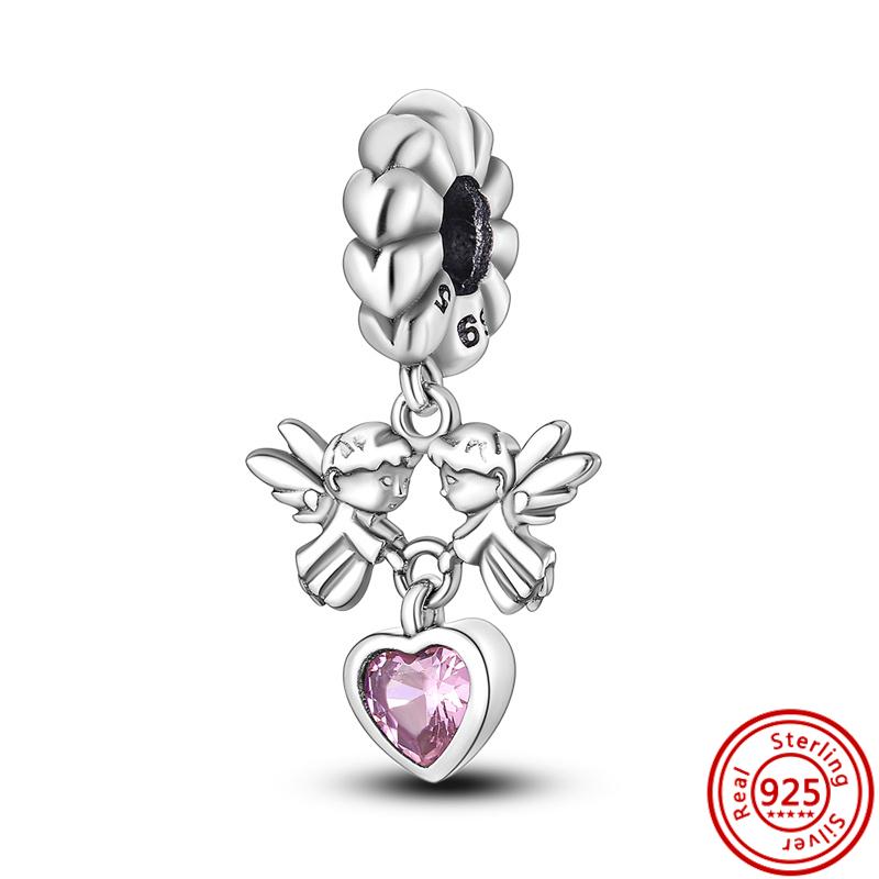 Sterling r Dreamcatcher Feathers Wing Heart Camera Angel Sweet Beads Fit Original  Charms Bracelet Women Jewelry