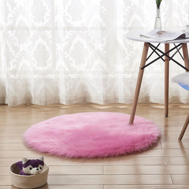 Hand Tufted Soft Sheepskin Rug Chair Cover Bedroom Living Room Mat Round Wool Warm Hairy Carpet Seat Artificial Fur Area Rugs
