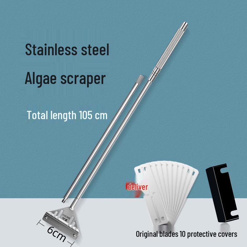 Aquatic Plant Tank Cleaning Set: Algae Scraper, Seaweed Remover, Moss Knife, No Dead Angle Brush Tool.