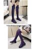 New Women's Over-the-Knee Round-Toe Martin Boots, Size 43 - Stylish European & American Design, Flat-Bottomed, In Stock