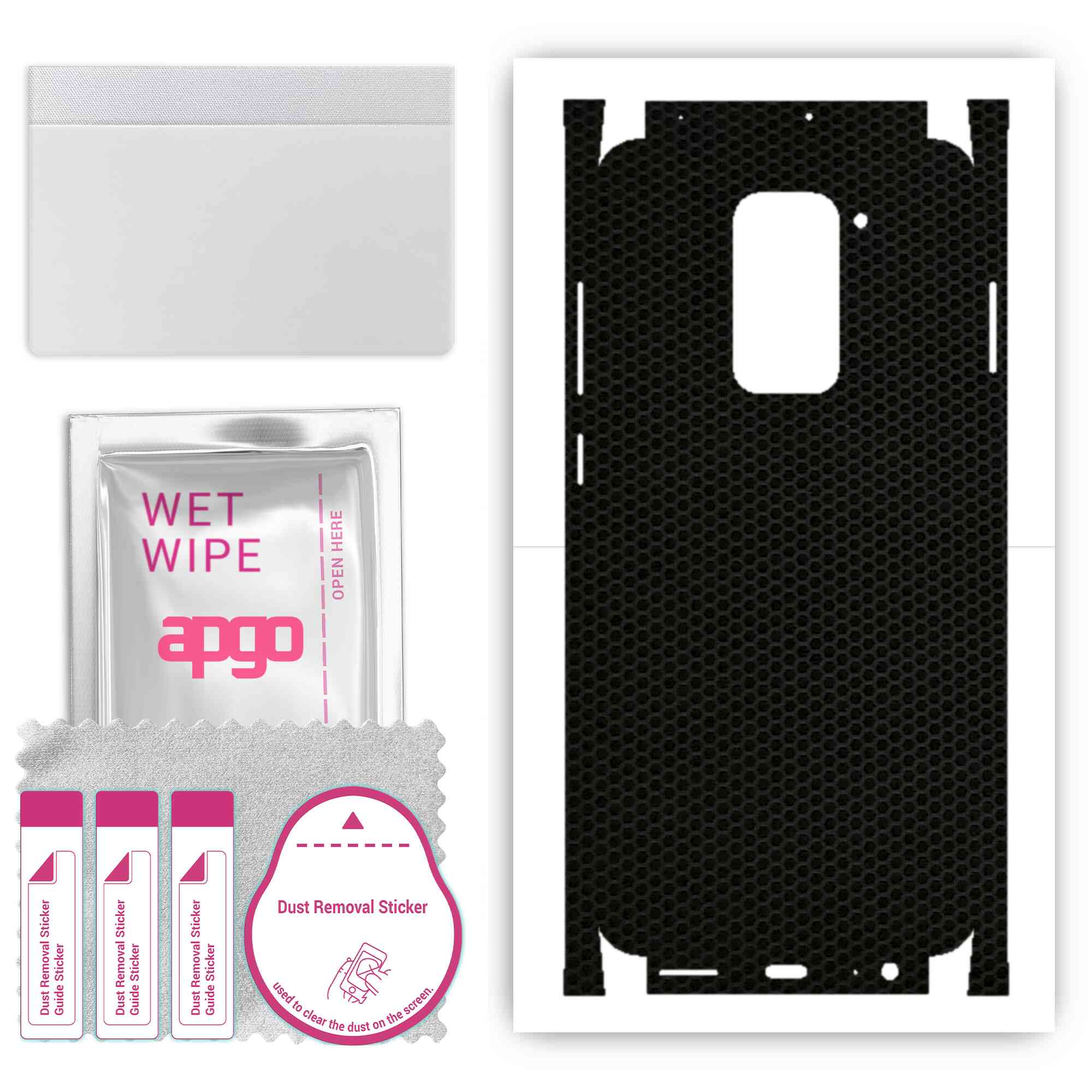 

Apgo Protective Skin Sticker for the back+sides compatible with Xiaomi Redmi Note 9, Full Wrap Film, Foil, Vinyl - Pattern Matrix