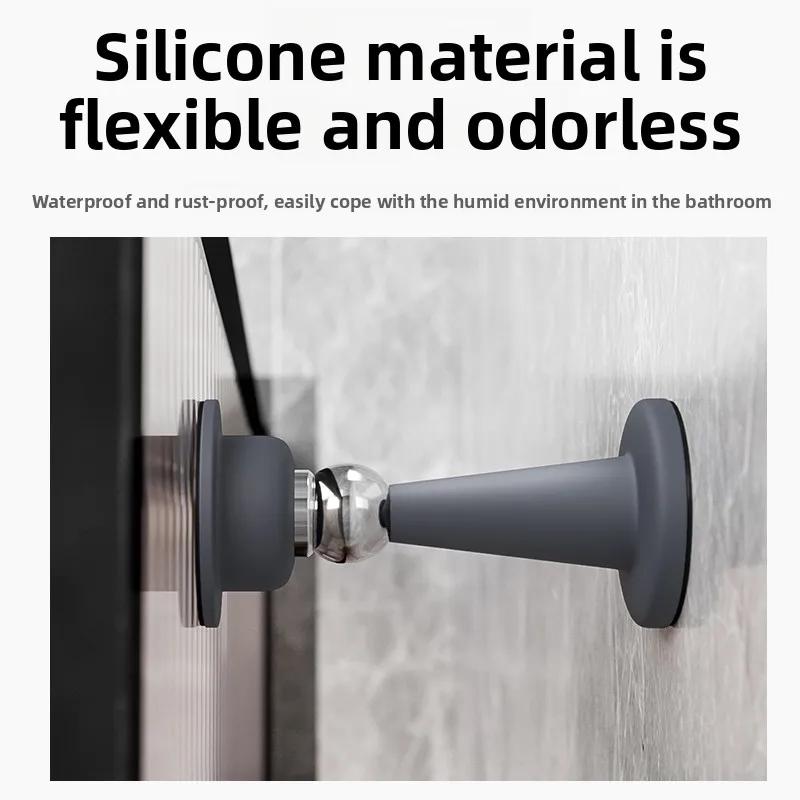 No-drill Door Stopper for Room Bedroom Door Fixed Wall Protection Anti-collision Household Silicone Strong Suction Floor Stopper