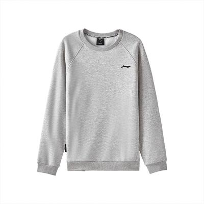 Li-Ning Fleece Lined Thick Solid Color Crew Neck Raglan Trendy Pullover Simple Fashion Sweatshirt Unisex Sweatshirt AWDVH05-2