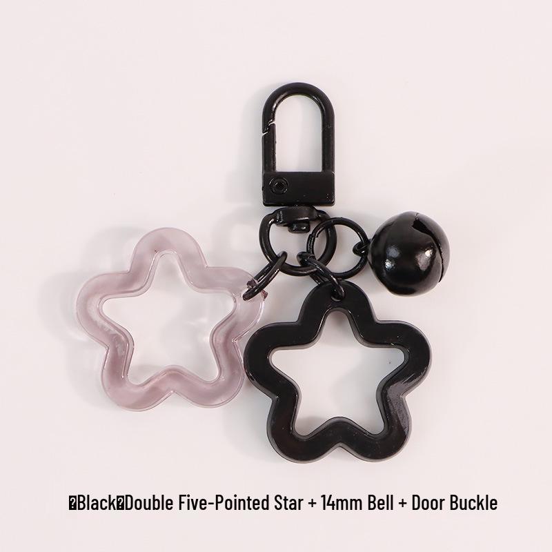 Vibrant Acrylic Star Keychain Pendant with Bell - Cute Earphone Case Accessory