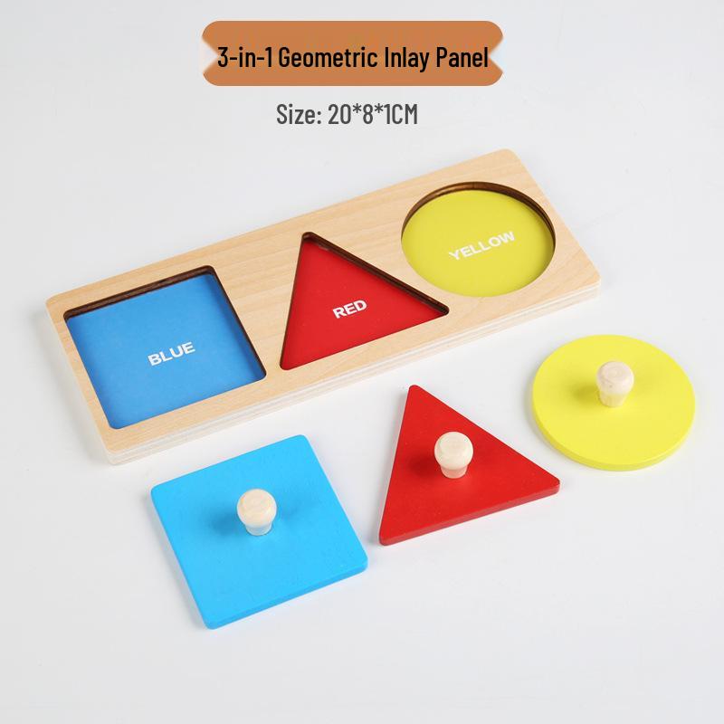 Montessori Wooden Geometric Shape Puzzle Board for Infant Education