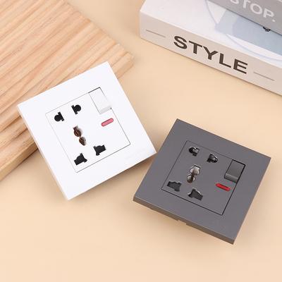 Universal 18W Type-C Quick Charge 5-Pin Socket,Uk Wall Electrical Outlet With Usb Charger,White Smart Double Power Socket Plug