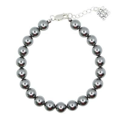 jewelCOUNTY Classic Anagram Pearl Bracelet[Grey/92.5Silver]
