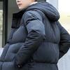 Men Jacket Hooded Solid Color Long Sleeve Coldproof Winter Thicken Cotton Padded